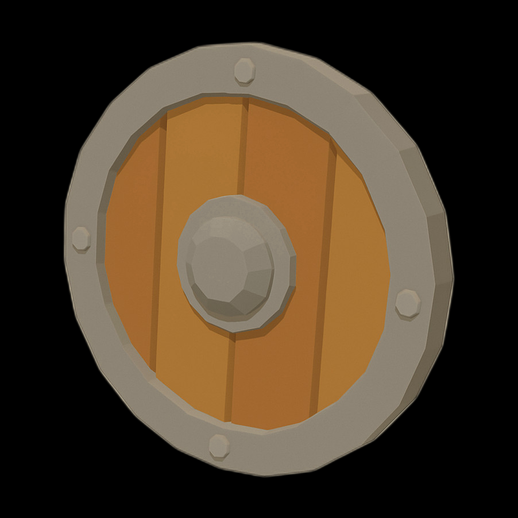 Bouclier rond en bois cartoon