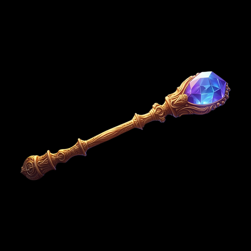 Sceptre orné d'un joyau magique