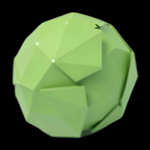 Sphère Polygonale Verte 3D - modele 3D gratuit