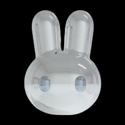 Lapin stylisé 3D gratuit en verre brillant