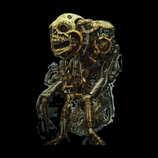 Robot squelette steampunk 3D gratuit mecanique