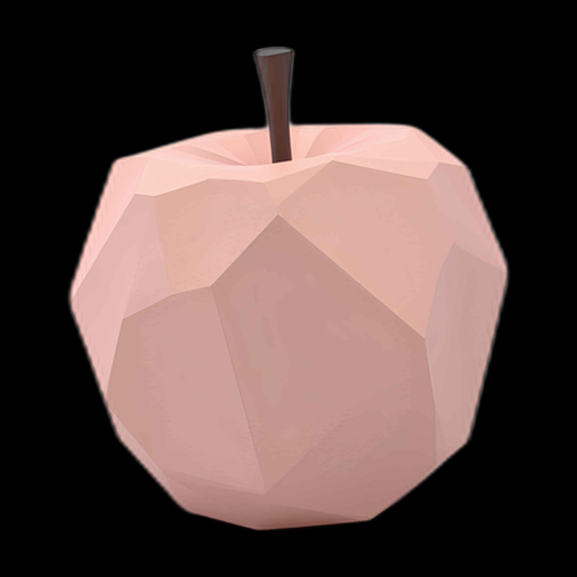 Pomme 3D polygonal rose pâle