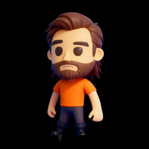 Homme 3D avec barbe stylisée