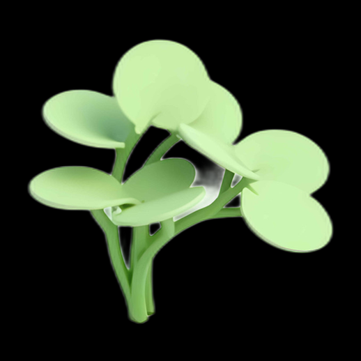 Asset 3D : Plante stylisée verte