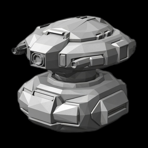 Tourelle futuriste robotique 3D gratuit low poly