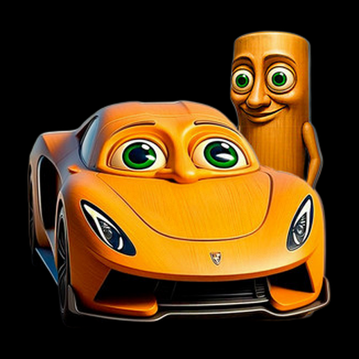 Voiture de sport animée et personnage