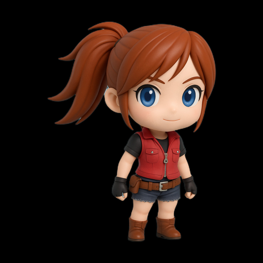 Personnage chibi fille 3D gratuit stylise