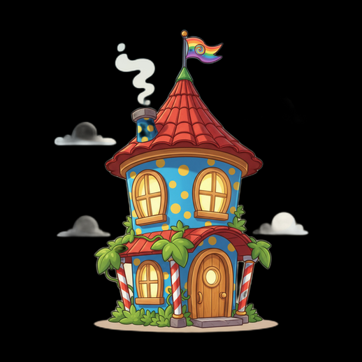 Maison cartoon fantaisie 3D gratuit colorée