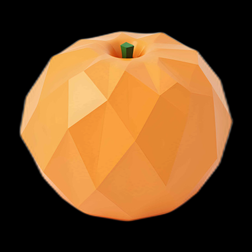 Orange géométrique 3D minimaliste