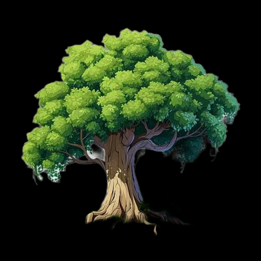 Arbre stylisé 3D gratuit feuillage dense cartoon