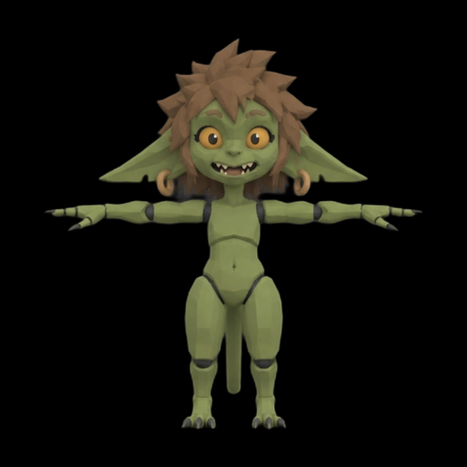 Creature gobelin cartoon 3D gratuit personnage fantasy