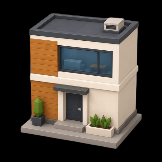 Maison moderne 3D gratuit style minimaliste