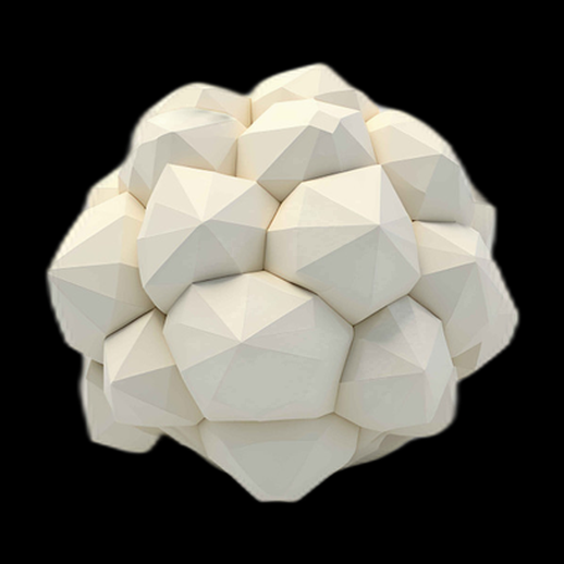 Objet géométrique 3D blanc abstrait