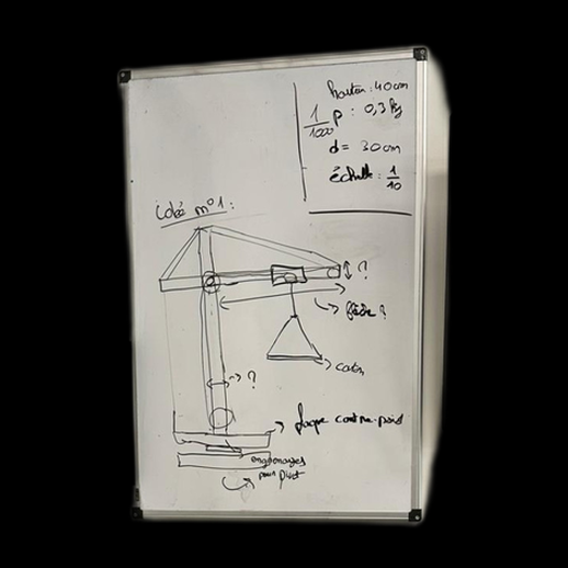 Tableau blanc 3D gratuit avec croquis techniques