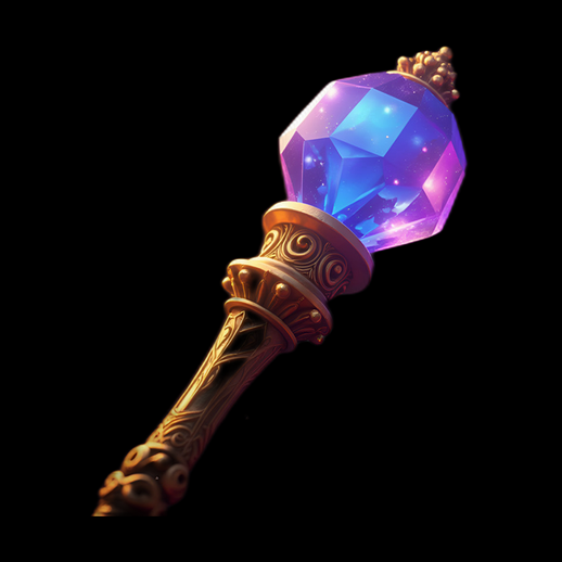 Sceptre magique avec gemme cosmique