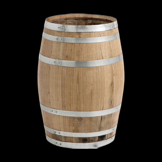 Tonneau en bois 3D gratuit realiste metal