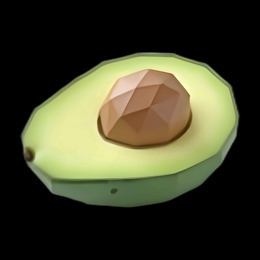 Avocat coupé 3D
