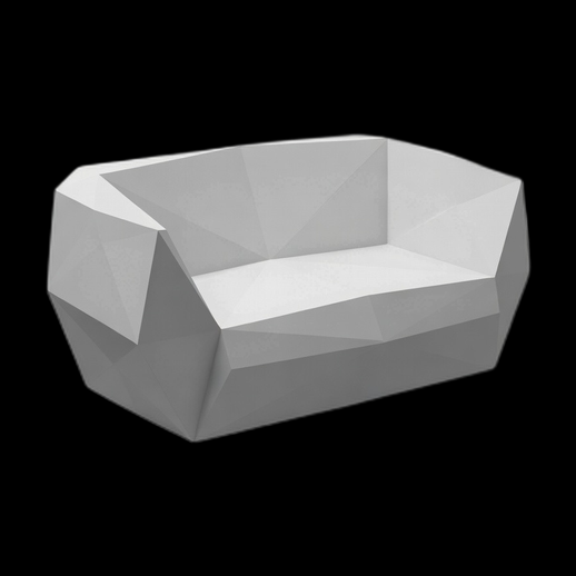 Canapé low poly 3D gratuit moderne blanc