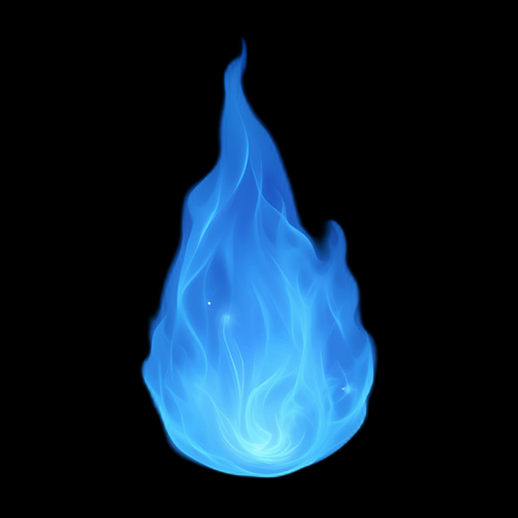 Flamme bleue stylisée 3D