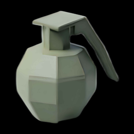Grenade 3D stylisée basse résolution