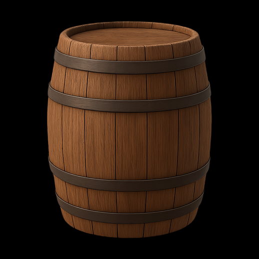 Tonneau en bois 3D réaliste