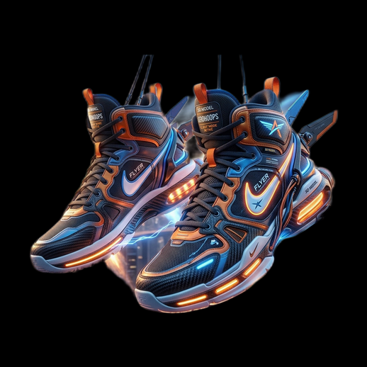 Baskets futuristes 3D gratuit avec lumières neon