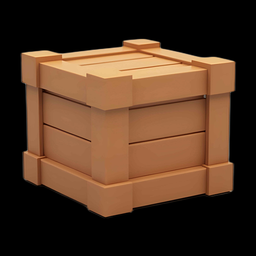 Caisse en bois 3D simple