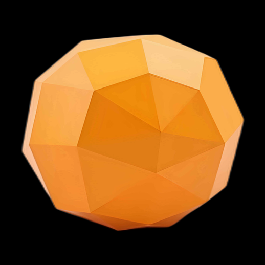 Icosaèdre orange en 3D