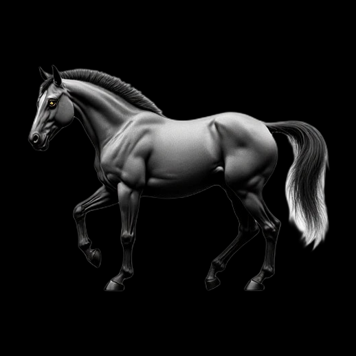 Cheval gris en asset 3D