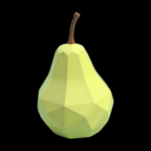 Poire 3D Low Poly Verte