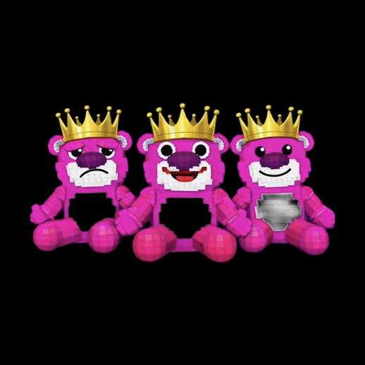 Oursons royaux voxel 3D gratuit stylisés