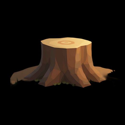 Tronc d'arbre polygonale 3D