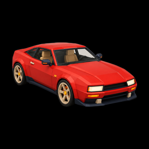 Voiture sportive rouge 3D gratuit low poly