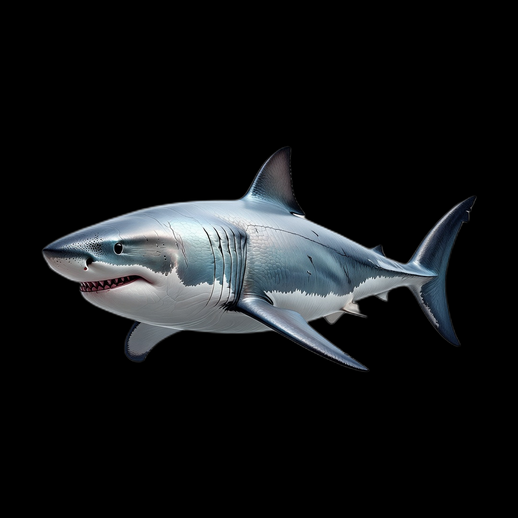Requin blanc realiste modele 3D gratuit