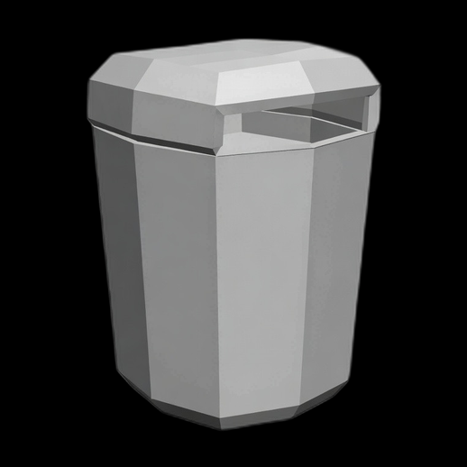 Poubelle moderne 3D gratuit style low poly