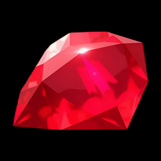 Rubis 3D brillant et rouge