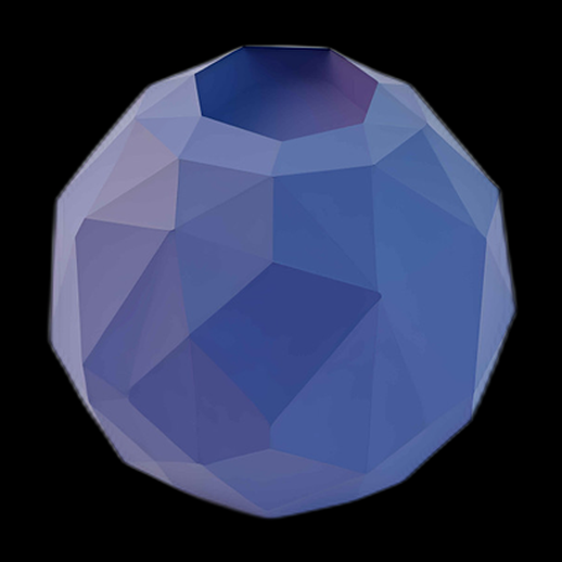 Perle polyédrique bleue en 3D