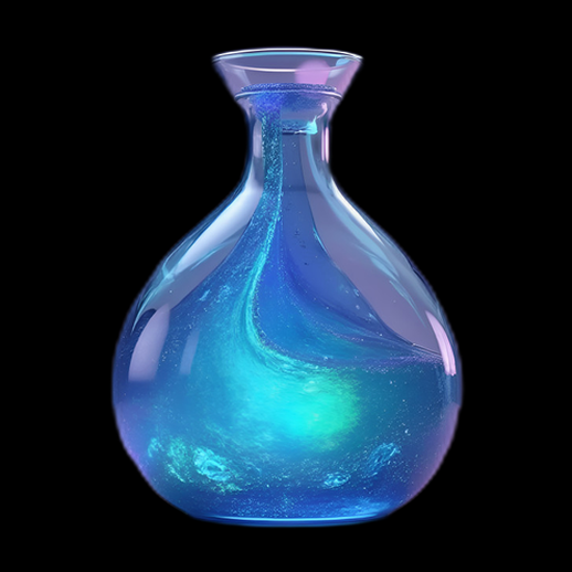 Carafe de verre avec liquide tourbillonnant