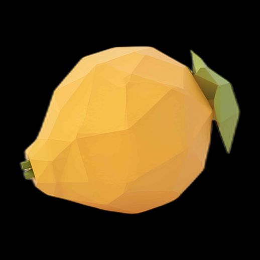 Citron 3D low poly - modele 3D gratuit