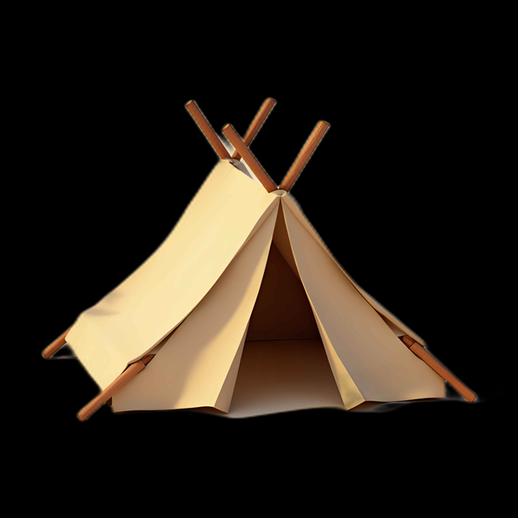 Tente de camping beige 3D