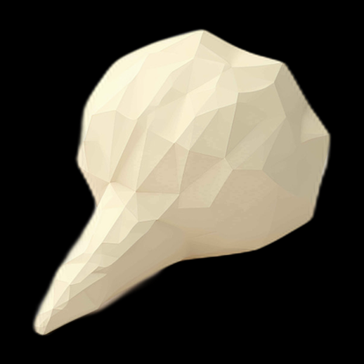 Tête d'oiseau low poly 3D
