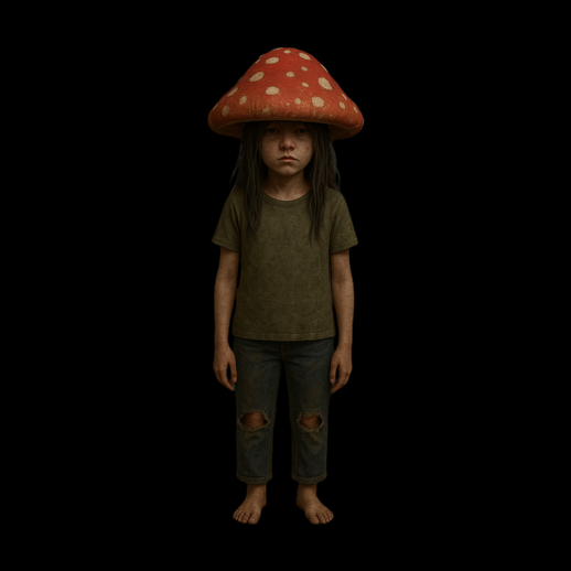 Personnage enfant champignon 3D gratuit fantasy