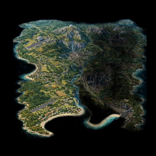 Carte ile realiste 3D gratuit terrain detaille