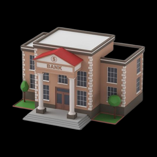 Modele 3D gratuit banque style low poly - modele 3D gratuit