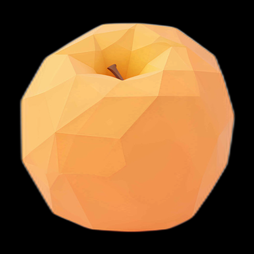 Pomme stylisée 3D orange géométrique