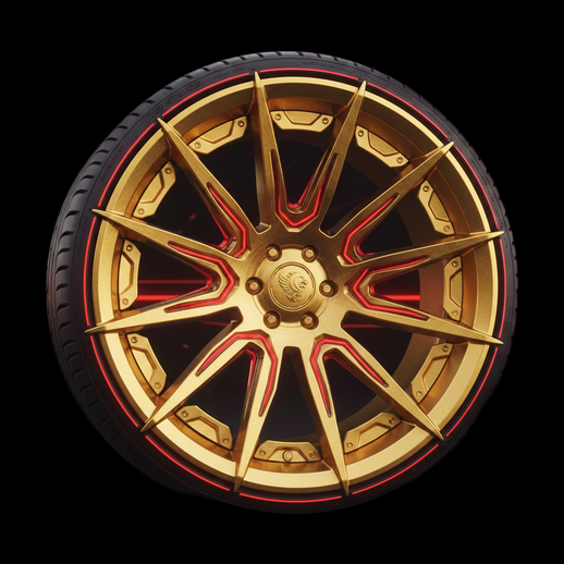 Jante voiture luxe 3D gratuit doree sportive
