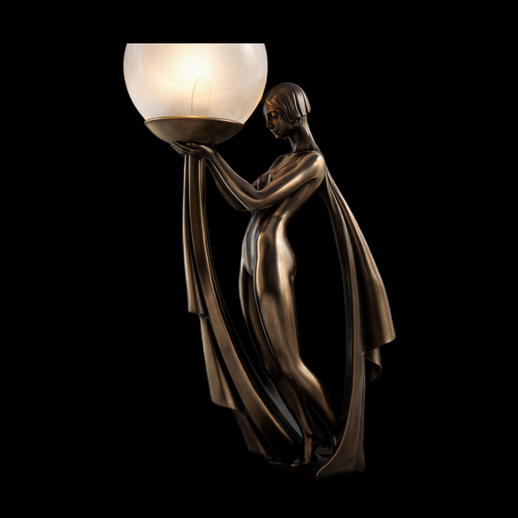Lampe statue femme art deco 3D gratuit