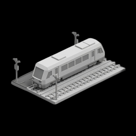 Modele 3D gratuit train moderne sur rails