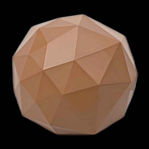 Sphère géométrique 3D terre cuite