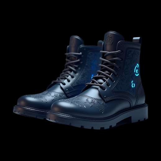 Bottes noires avec motifs détaillés